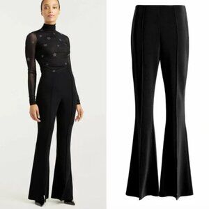 CINQ À SEPT Billie Split Hem Flare Trousers (with Stretch!) in Black, Size 2